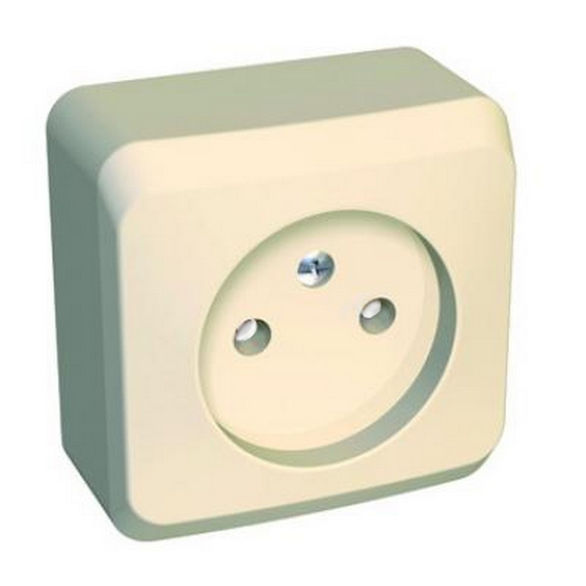 Этюд Кремовый Розетка 1-ая Systeme Electric Этюд наружный Бежевый б/з со шторками PA16-002K