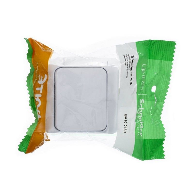 Этюд Белый Переключатель 1-клавишный Systeme Electric Этюд наружный Белый IP44 сх.6 BA10-046B