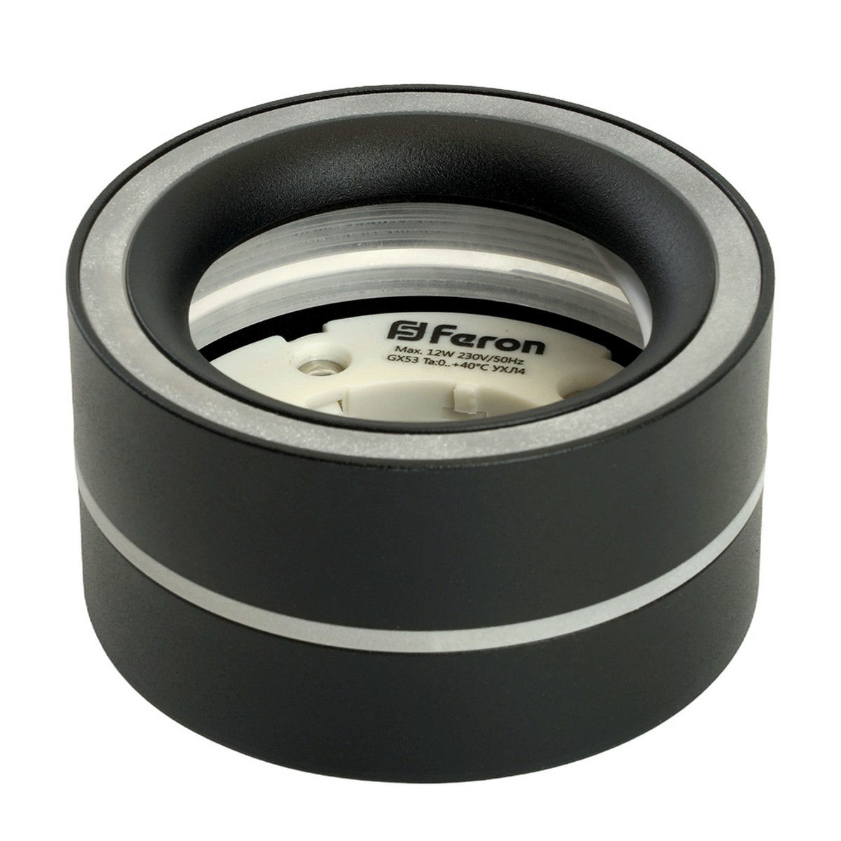 Светильники споты светодиодные Светильник Feron потолочный HL455 12W GX53 черный 48753 