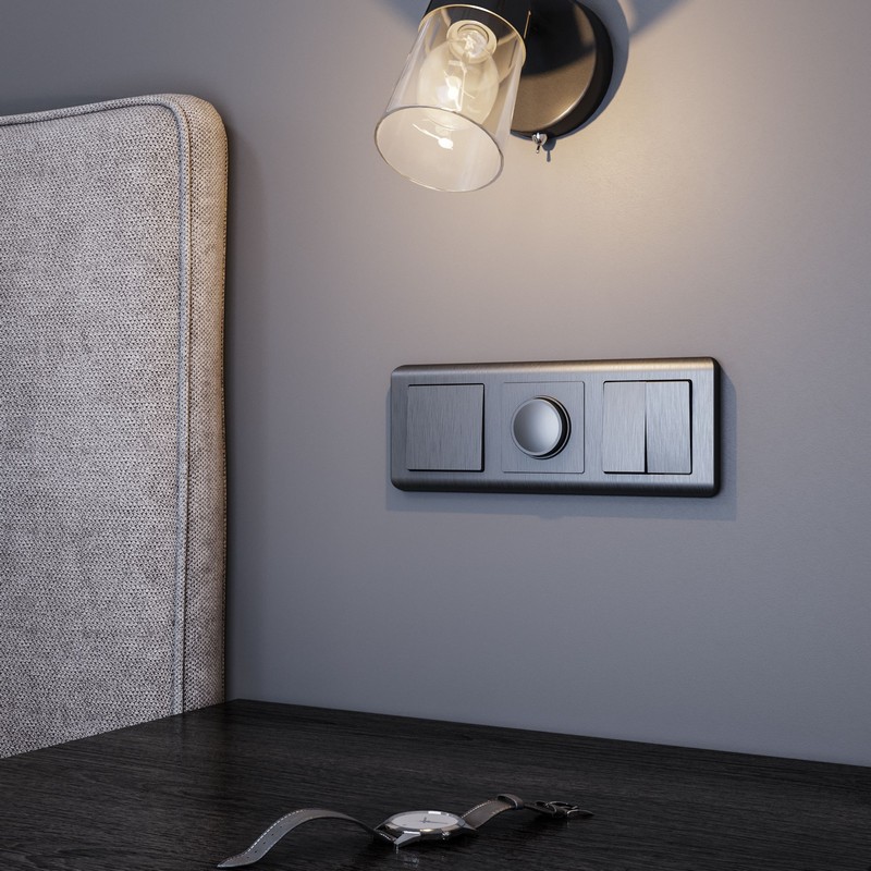 Werkel Графит рифленый механизмы Выключатель Werkel двухклавишный проходной (графит рифленый) W1122004