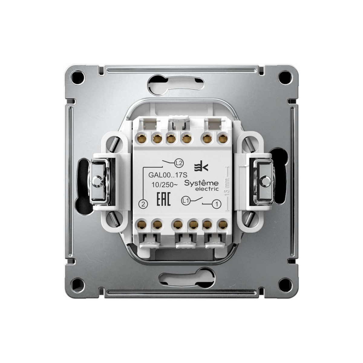 ArtGallery Карбон Выключатель SE ArtGallery Карбон 2-клавишный кнопочный, быстрозажим. клем. GAL001017S