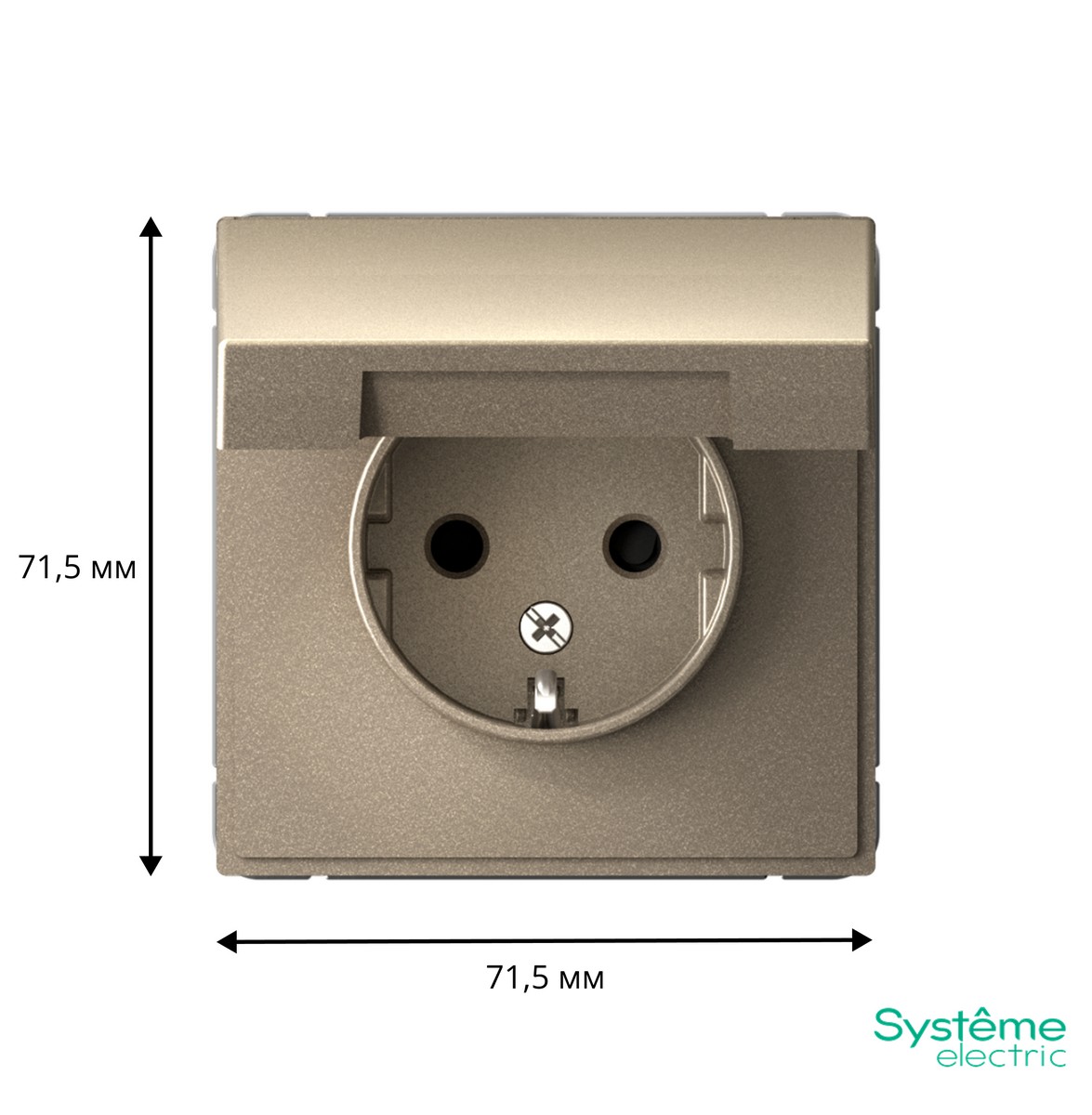 ArtGallery Шампань Розетка Systeme Electric ArtGallery Шампань с заземл. со шторк. с крышкой 16А IP20 GAL000546