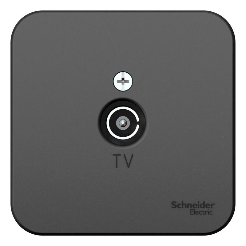 Blanca антрацит розетки и выключатели Розетка SE Blanca TV Антрацит наружный изолир. пластина BLNTA000016