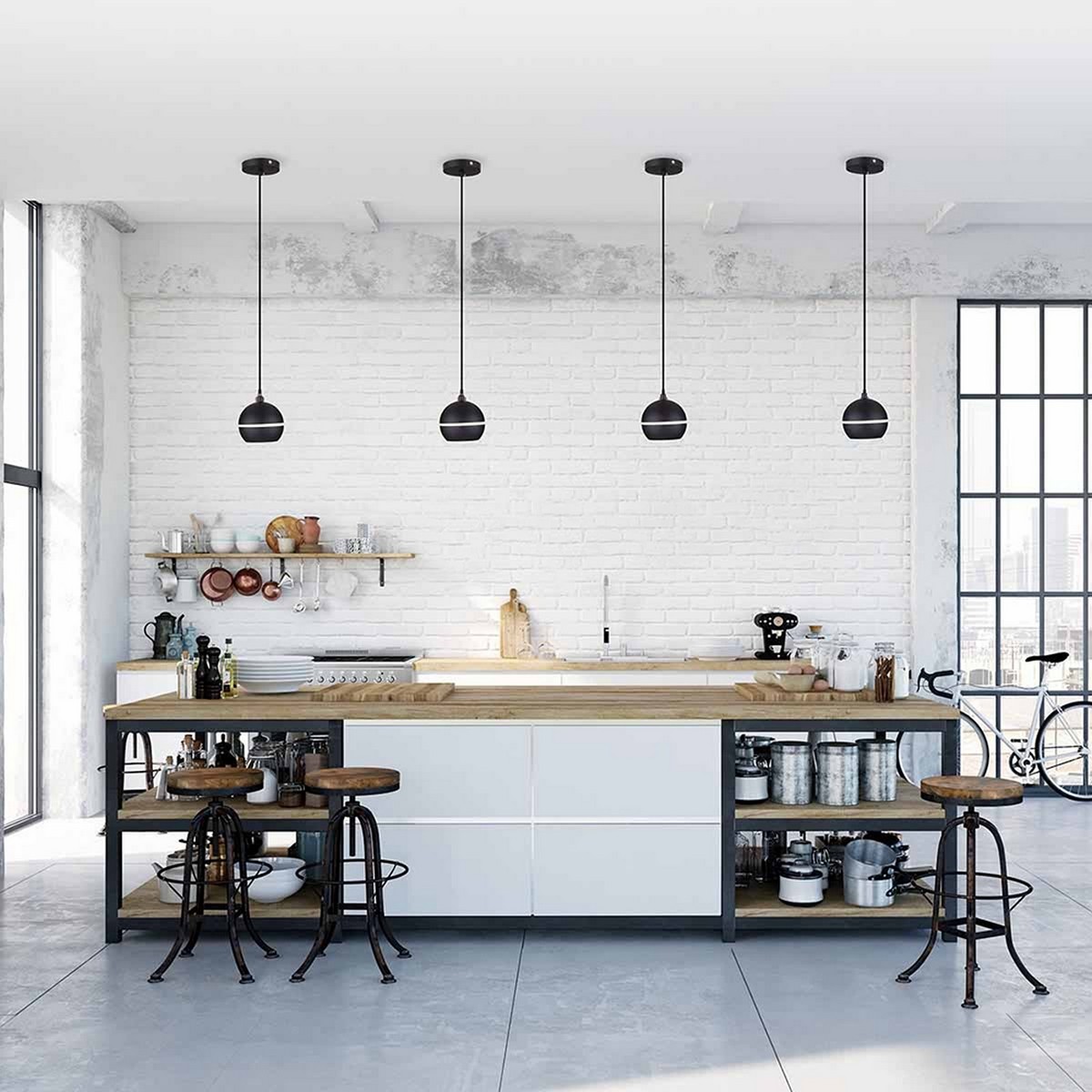 Подвесные светодиодные светильники Светильник подвесной Feron HL3568 GX53 15W черный 48090 