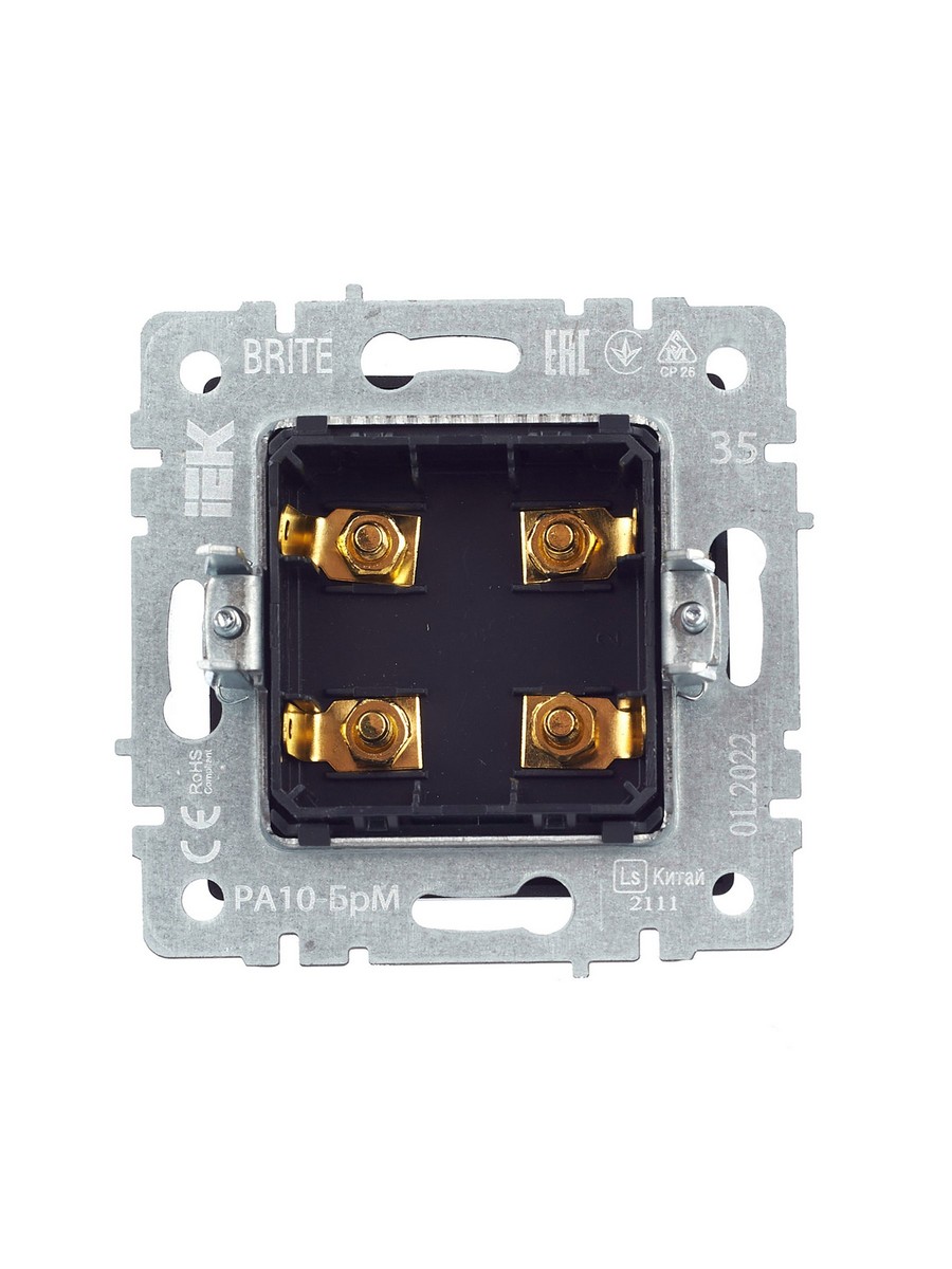 IEK Brite Маренго Аудиорозетка IEK BRITE 4-местная РА10-БрМ маренго BR-S40-K35