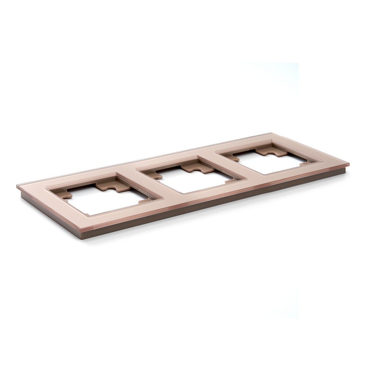 Катрин - Розетки и выключатели Stekker Рамка 3-местная стекло STEKKER GFR00-7003-02 серия Катрин шампань 39529