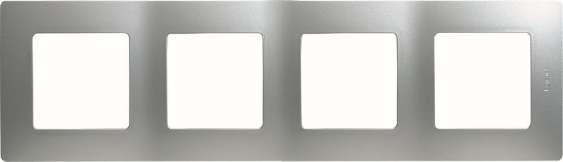 Рамка Legrand Etika алюминий 4-ая 672554