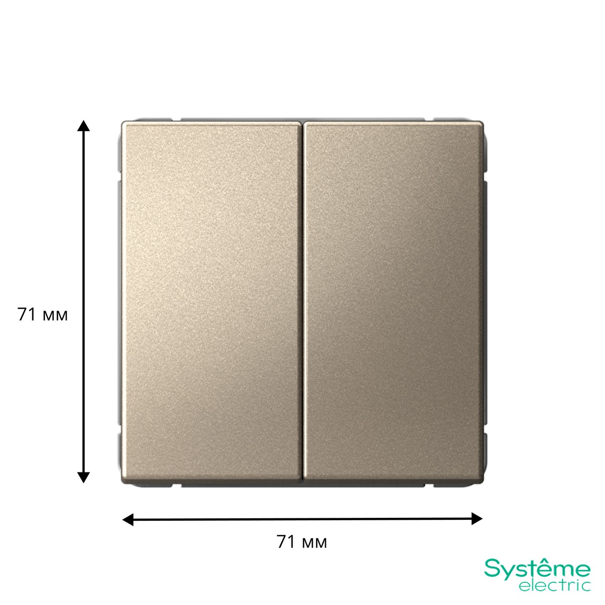 ArtGallery Шампань Выключатель Systeme Electric ArtGallery Шампань 2-клавишный  GAL000551