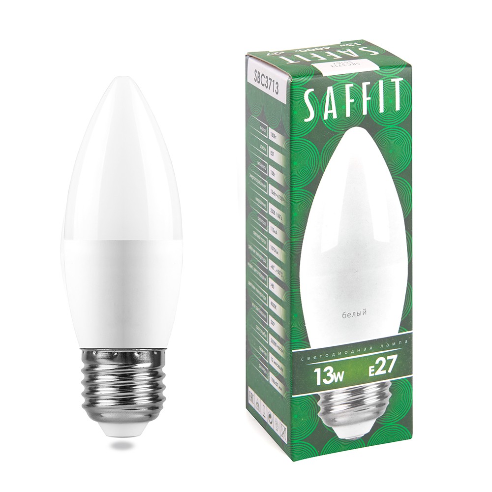 E27 Лампа светодиодная SAFFIT SBC3713 Свеча E27 13W 4000K 55167 