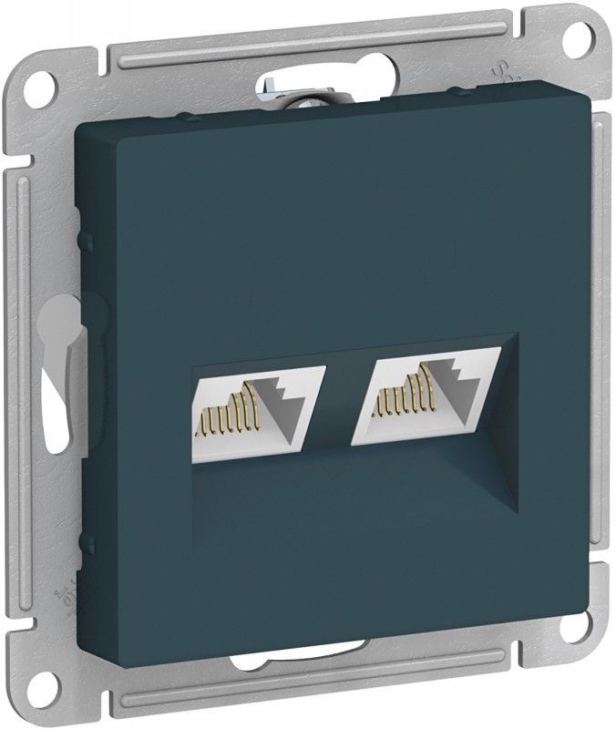 AtlasDesign Изумруд Розетка компьютерная Systeme Electric AtlasDesign Изумруд двойная RJ45+RJ45, кат.5E, ATN000885