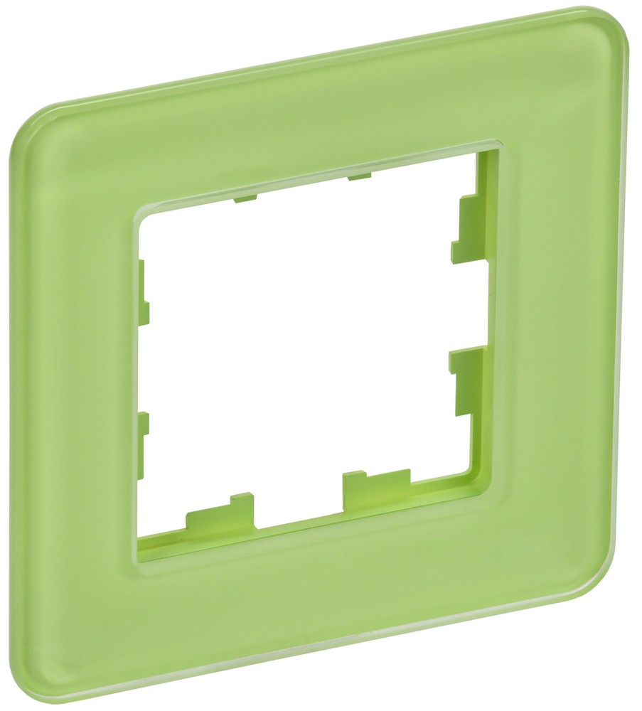 IEK Brite Рамки Рамка IEK BRITE DECOR Эко грин матовый стекло скругл.угол 1-мест. РУ-1-2-Бр RE BR-M12-G-41-K06
