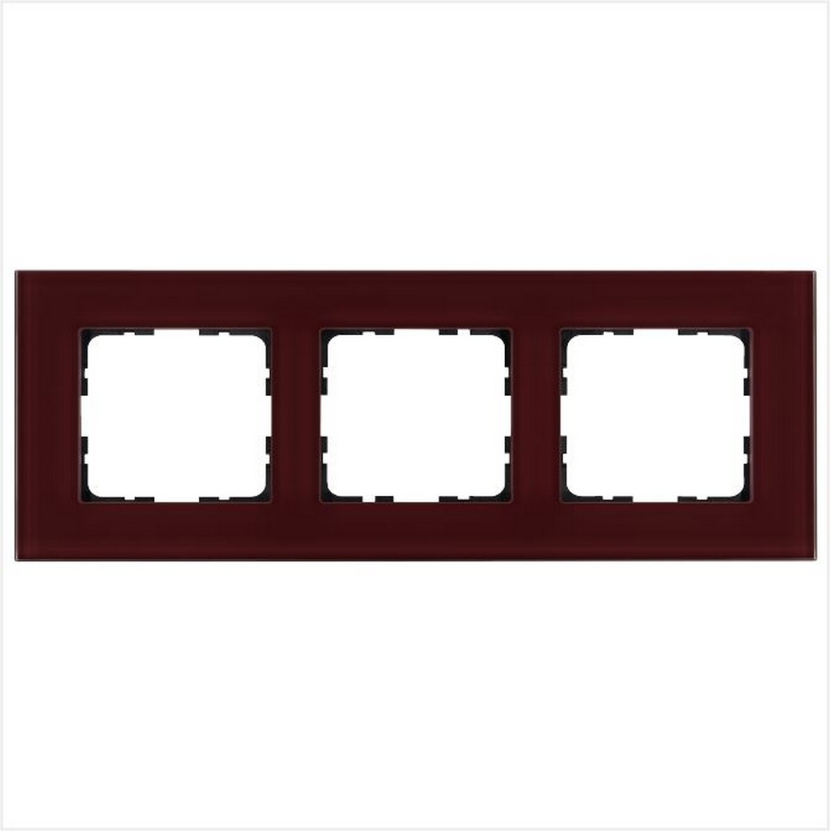 JASMART G - розетки и выключатели Рамка JASMART 3-постовая стекло Гранатовый GLASS G1003GH