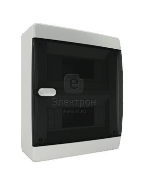 Пластиковые боксы и щиты Tekfor Щит распределительный Tekfor CNK 40-18-1 на 18 мод, накладной IP41 прозрачная черная дверца