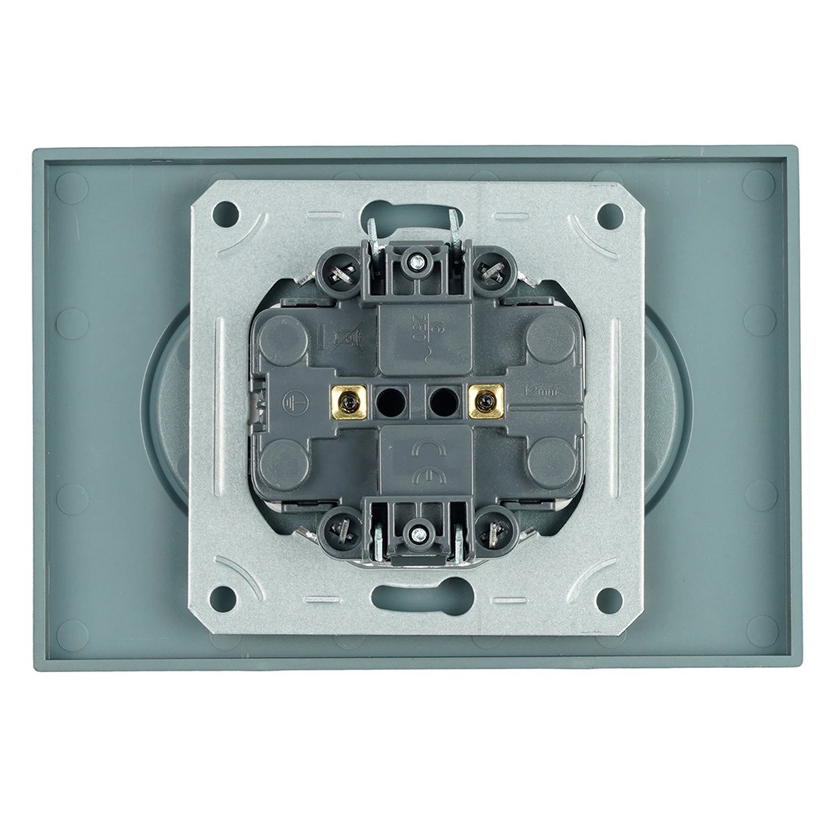 Эмили - Розетки и выключатели Stekker Розетка 2-местная с защитной шторкой STEKKER б/з  Эмили RST10-5116-09 антрацит soft touch 49929