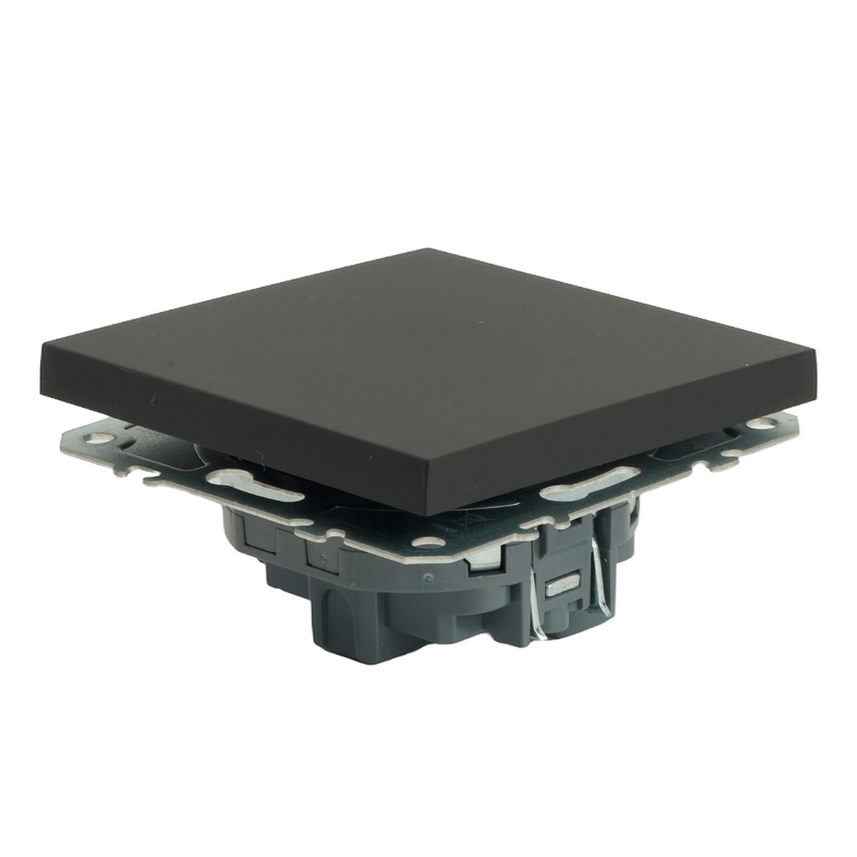 Выключатель 1-клавишный STEKKER Эмили RSW10-5103-05 черный уголь soft touch 49839