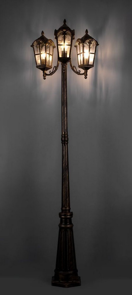 Уличные светильники столб Уличный светильник Feron PL110 столб четырехгранный 3*60W 230V E27, черное золото 11302 