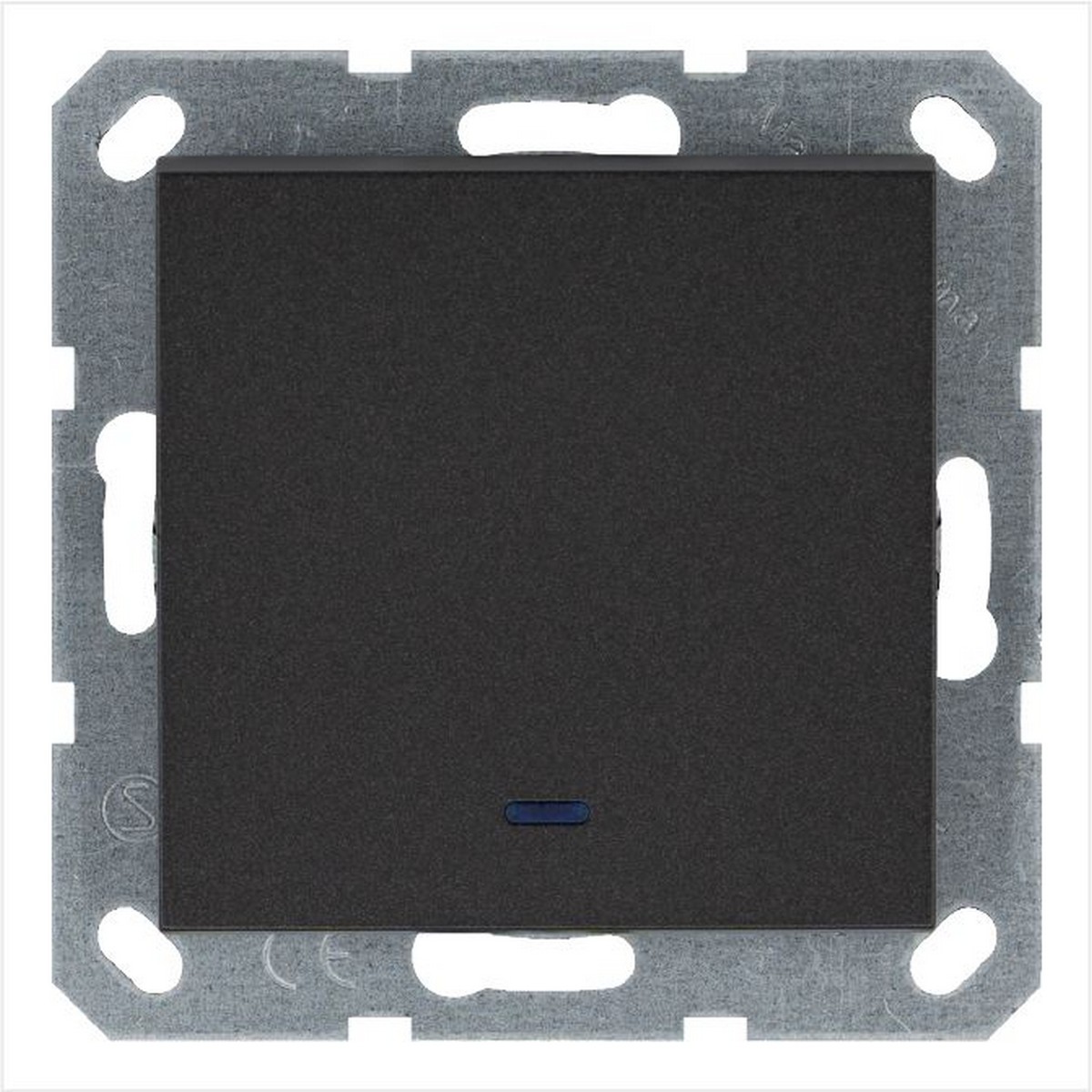 JASMART G - розетки и выключатели Выключатель одноклавишный JASMART со светодиодом Антрацит G3011NB