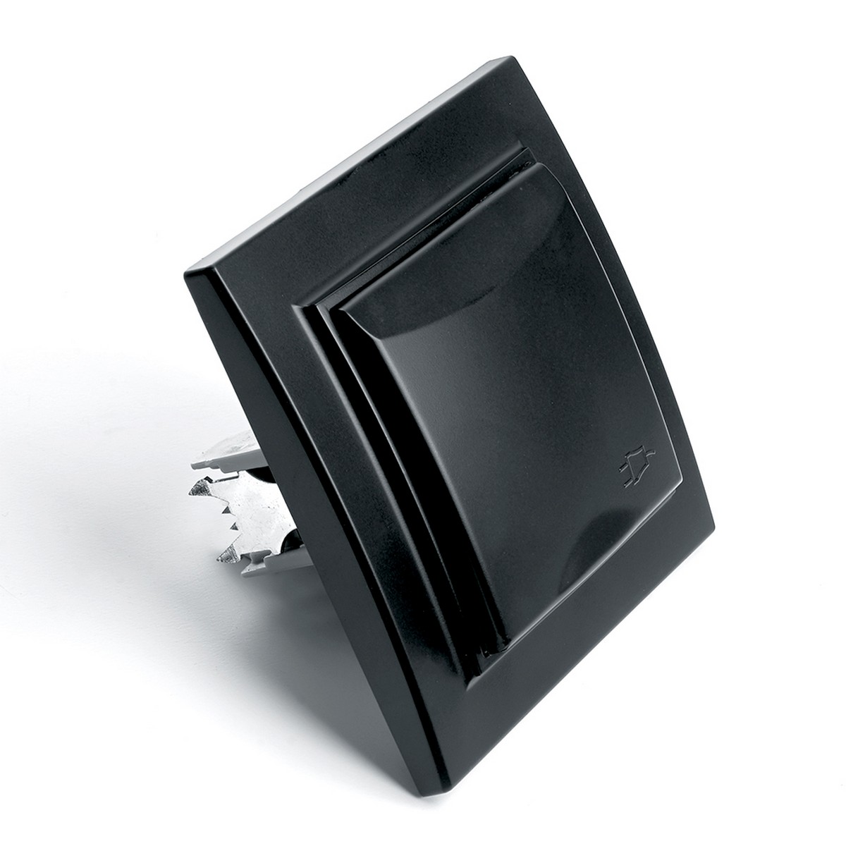 Эрна - Розетки и выключатели Stekker Розетка 1-местная c/з с крышкой STEKKER PST16-9012-03 16А с защ. шторкой Эрна черный с рамкой 39481