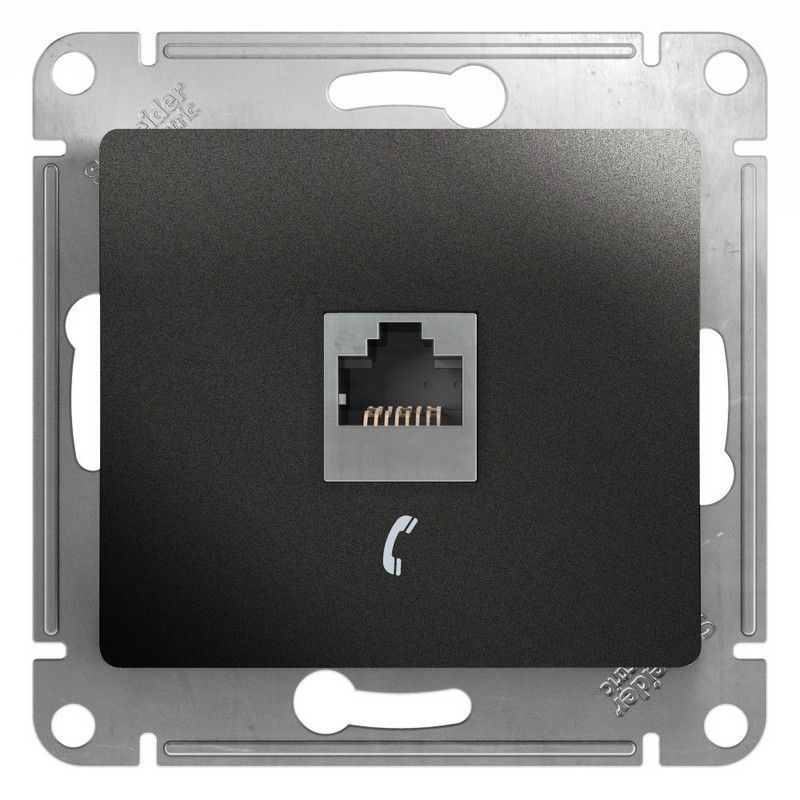 Glossa Антрацит Розетка телефонная Systeme Electric Glossa Антрацит RJ11 механизм GSL000781T