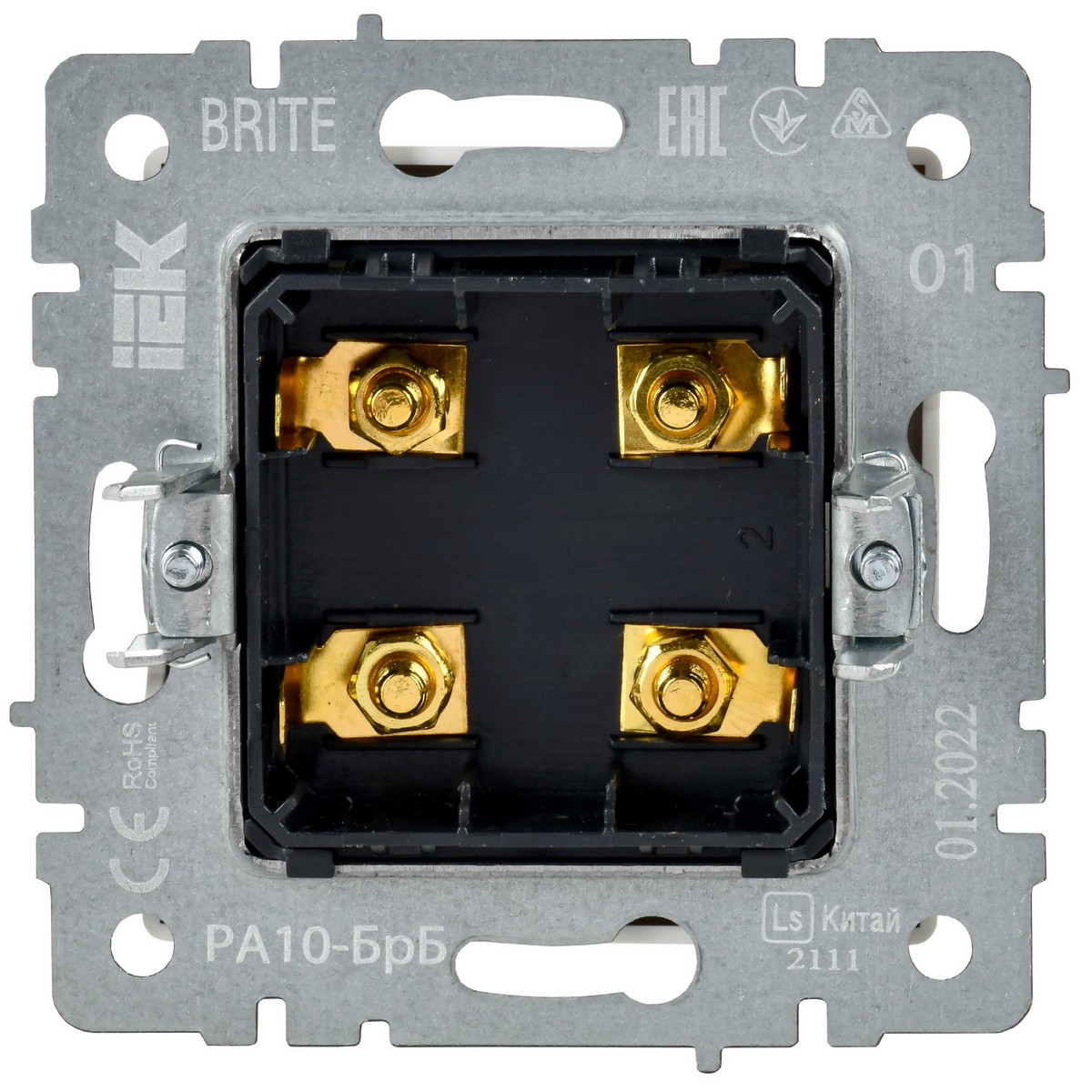 IEK Brite Белый Аудиорозетка IEK BRITE 4-местная РА10-БрБ белый BR-S40-K01