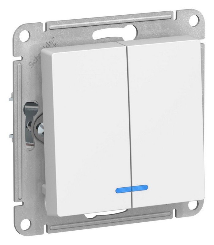 AtlasDesign Лотос Выключатель Systeme Electric AtlasDesign Лотос 2-клавишный с подсветкой, ATN001353