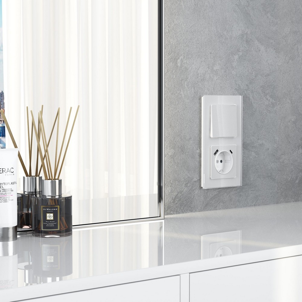 Werkel белый акрил Выключатель Werkel одноклавишный (белый акрил) W11100410