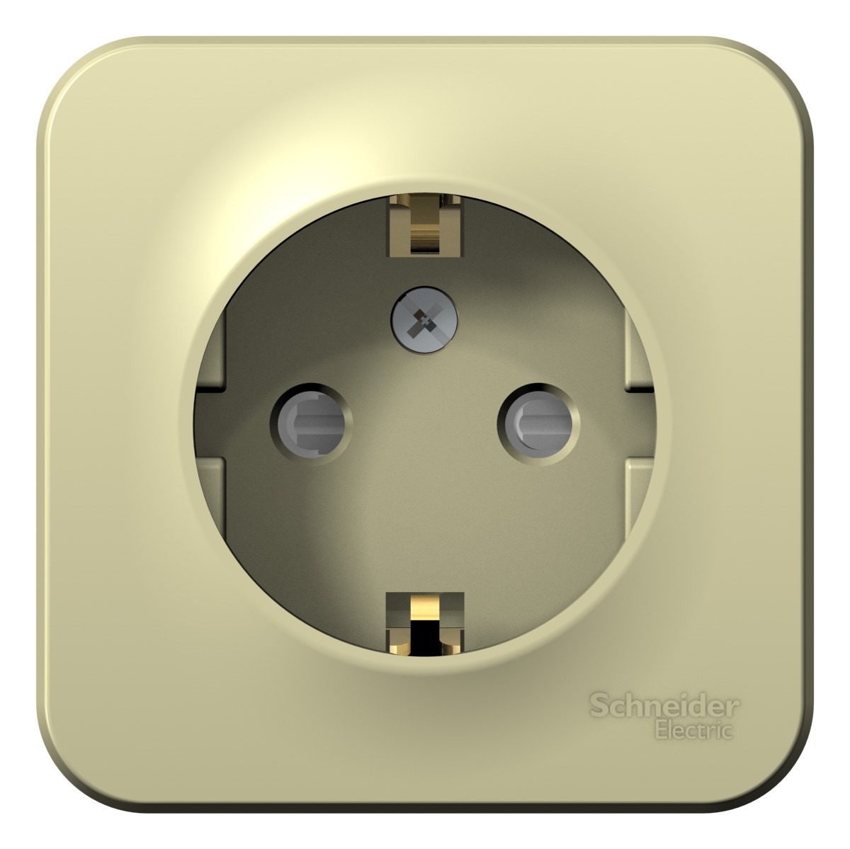 Blanca бежевые розетки и выключатели Розетка SE Blanca с/з Бежевый наружный со шторками изолир. пластина BLNRA011117