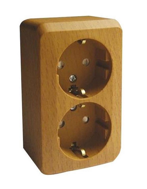 Этюд Дача Розетка 2-ая Systeme Electric Этюд наружный Дача Темный бук с/з со шторками PA16-008T