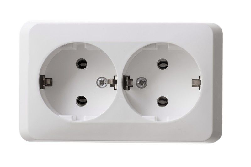 Этюд Белый Розетка 2-ая Systeme Electric Этюд наружный Белый с/з без шторок PA16-007B