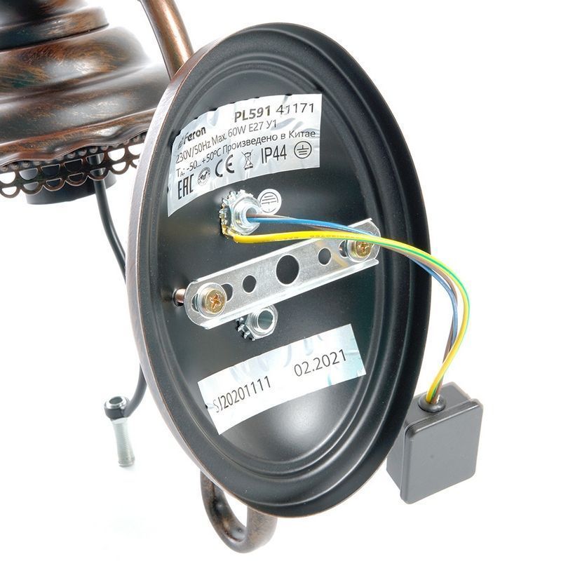 Уличные настенные светильники Светильник садово-парковый Feron PL591 на стену вниз 60W 230V E27 коричневый 41171 