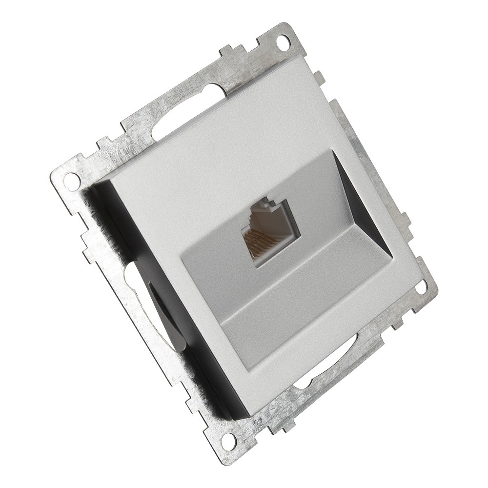 Катрин - Розетки и выключатели Stekker Розетка компьютерная 1-местная RJ-45 STEKKER GLS00-7107-03 Катрин серебро 39585