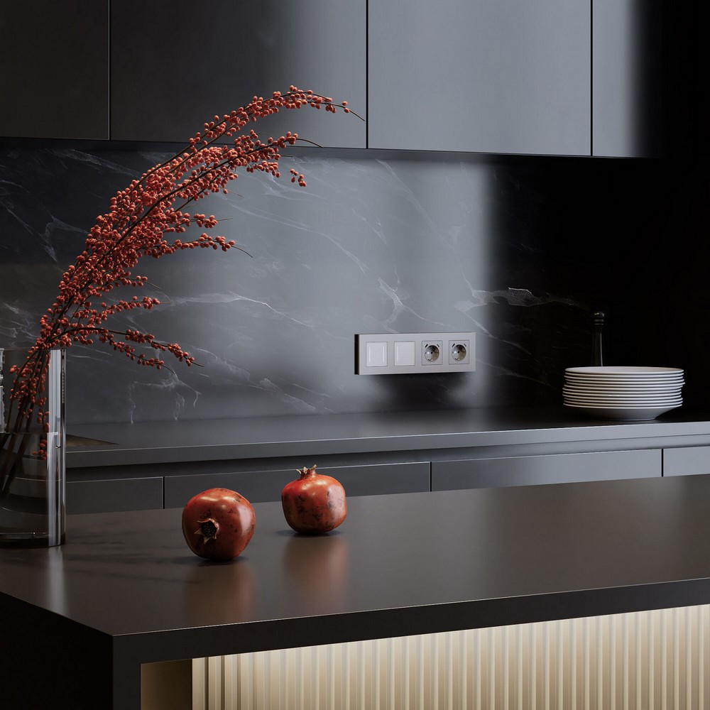 Рамки Werkel Slab Рамка Werkel на 4 поста Slab (серебро матовый) W00429650