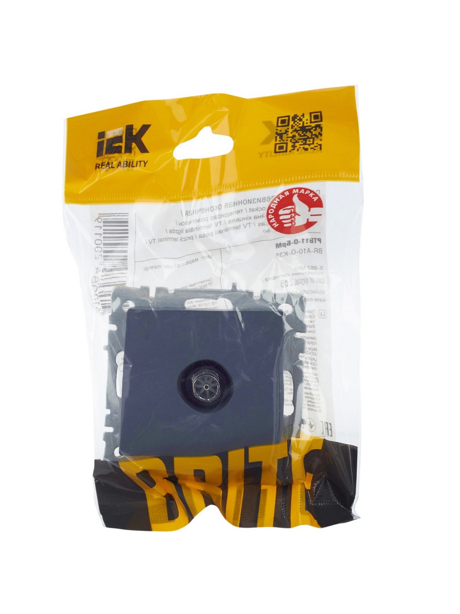 IEK Brite Маренго Розетка IEK BRITE TV оконечная РТВ11-0-БрМ маренго BR-A10-O-K35