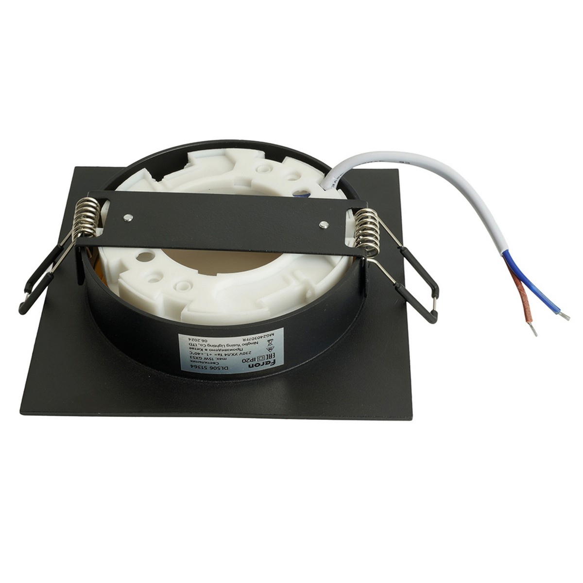 Встраиваемые светодиодные светильники Светильник встраиваемый Feron DL506 потолочный GX53 черный + золото квадрат 51364 