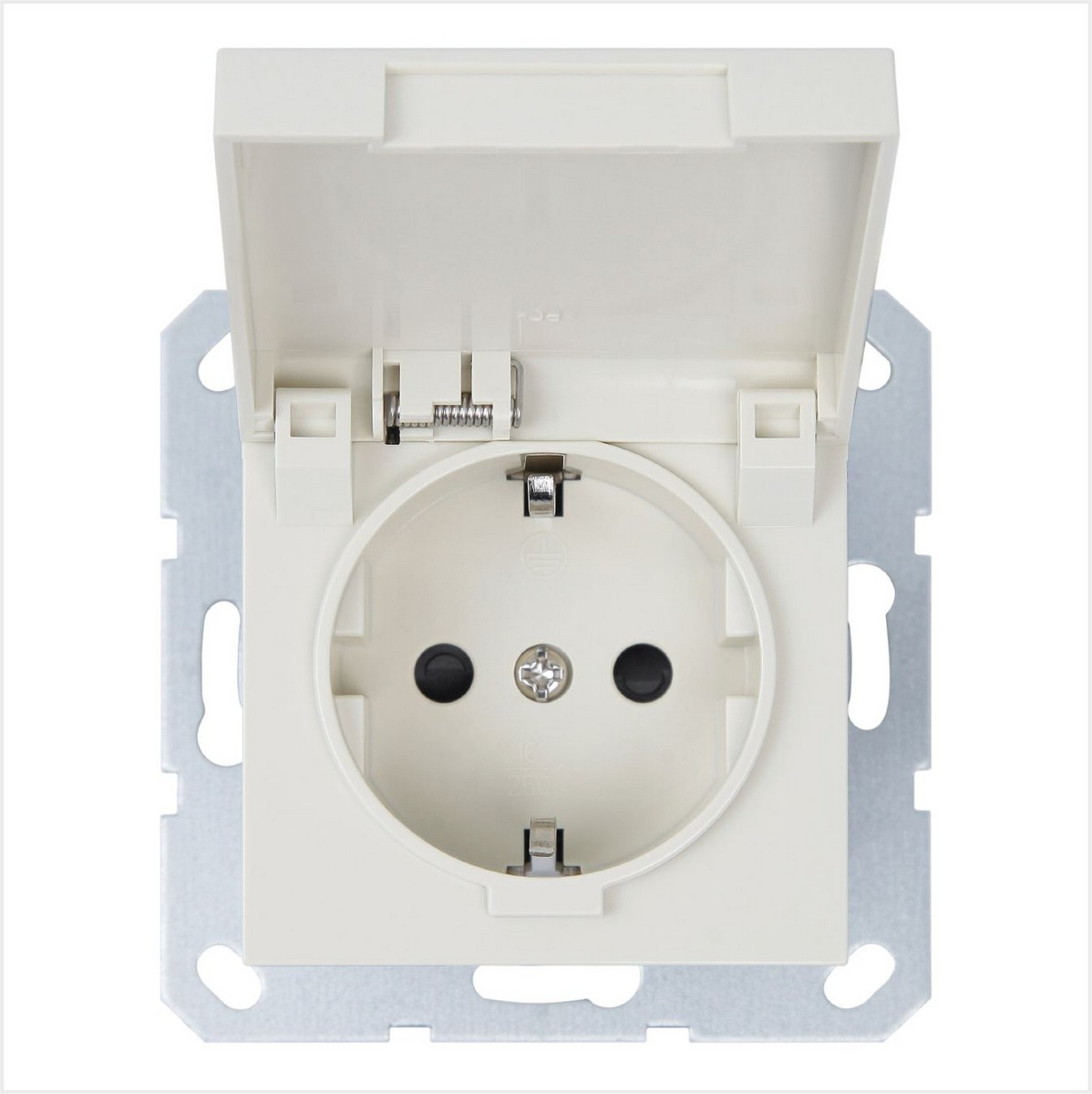 JASMART G - розетки и выключатели Розетка JASMART SCHUKO с крышкой и защитными шторками слоновая кость G5505V