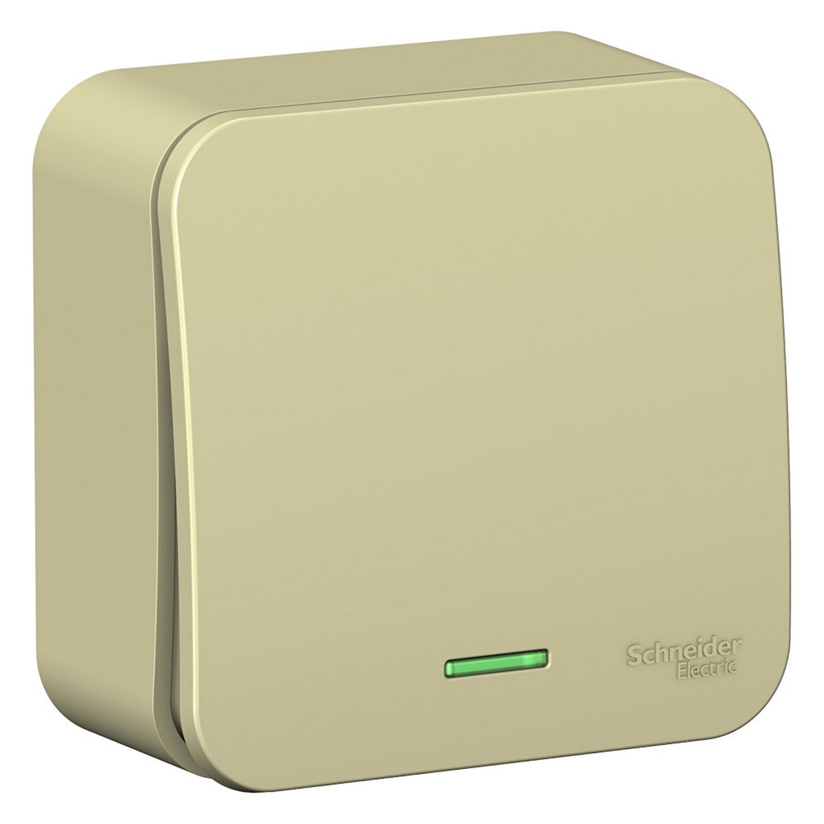 Blanca бежевые розетки и выключатели Переключатель SE Blanca 1-клавишный Бежевый наружный (cх.6) с подсветкой изолир. пластина BLNVA10611