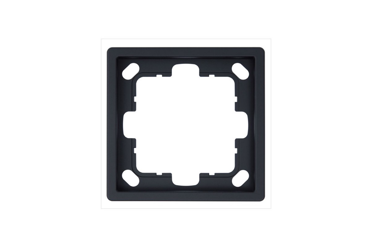 JASMART FD - розетки и выключатели Рамка JASMART FD 1-постовая Черный матовый (soft touch) 1001PBM