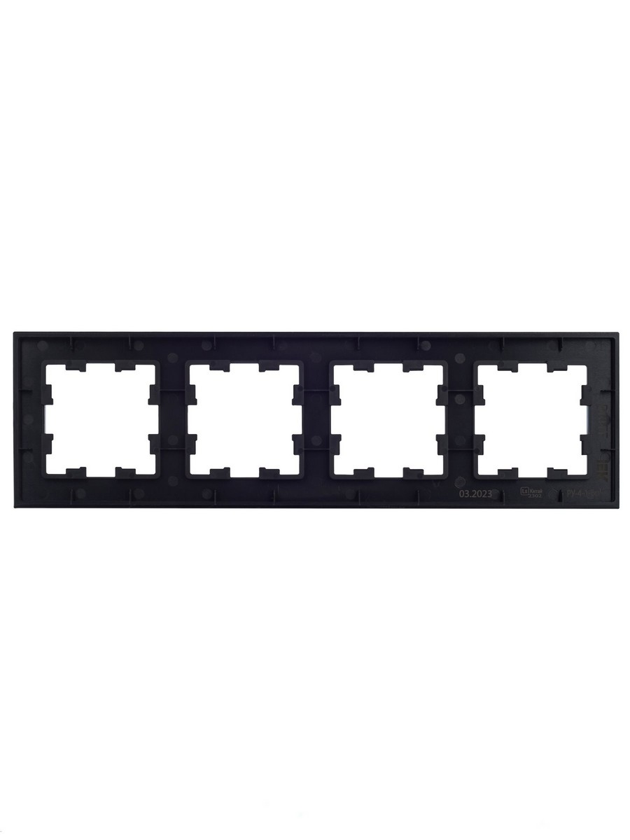 IEK Brite Рамки Рамка IEK BRITE 4-местная РУ-4-1-БрЧ металл черный BR-M42-M-K02