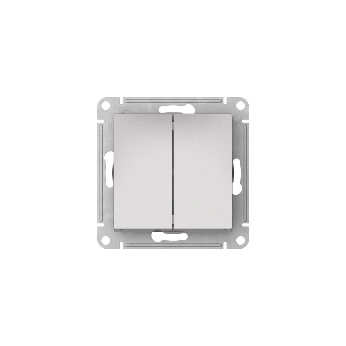 AtlasDesign Алюминий Переключатель SE AtlasDesign Aqua Алюминий 2-клавишный IP44 быстрозажим. клем. ATN440351S