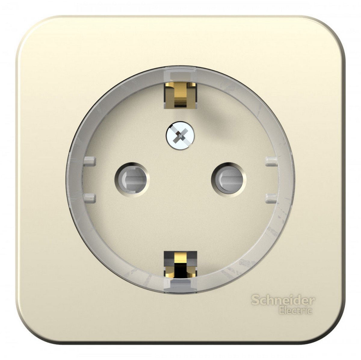 Blanca молочные розетки и выключатели Розетка SE Blanca с/з Молочная наружный со штор. (тонкая) изолир. пластина BLNRA111112