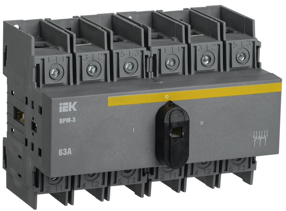IEK Выключатель-разъединитель IEK KARAT модульный ВРМ-3 3P 63А MVR30-3-063 