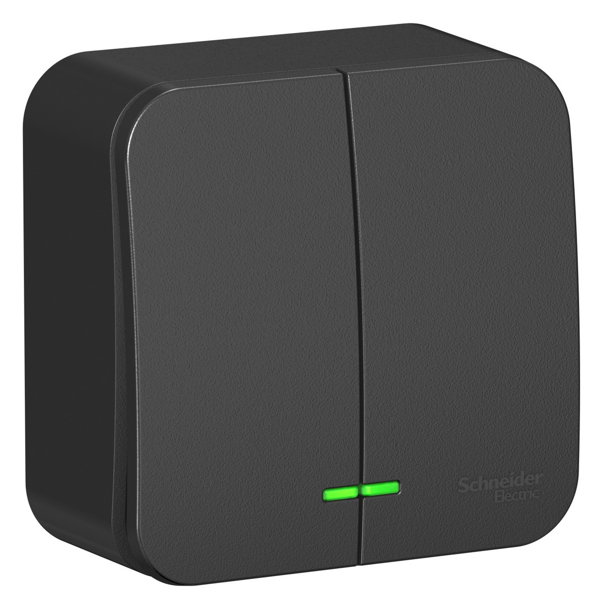 Blanca антрацит розетки и выключатели Выключатель SE Blanca 2-клавишный Антрацит наружный с подсветкой BLNVA105106