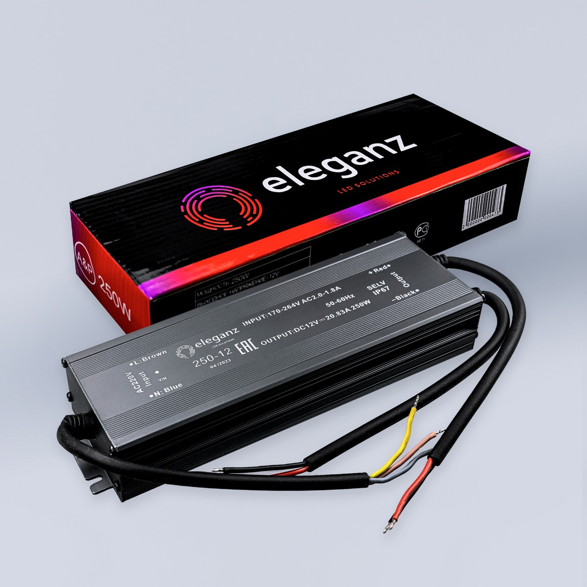 Блоки питания для светодиодной ленты Блок питания для светодиодной ленты Eleganz 12V 250W IP67 герметичный 1189 