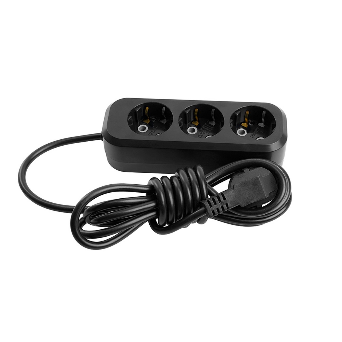 Колодки и удлинители, тройники Удлинитель 3-местный б/з Stekker, HM01-30-03, 3м, 3x0,75, Home (У10-430), черный 50419 