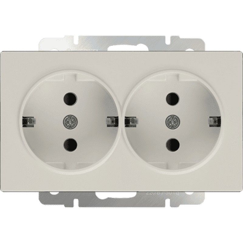 Werkel Слоновая кость механизмы Розетка двойная с заземлением Werkel W1172003 слоновая кость IP20