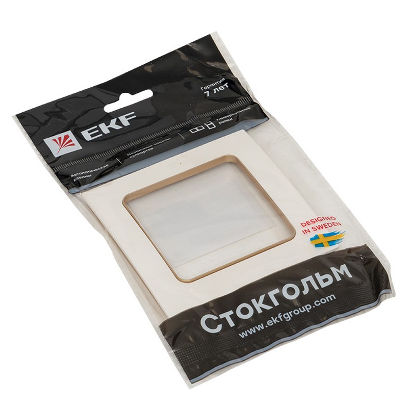 Рамка 1-ая EKF PROxima Стокгольм Белый Линяя шампань  EYM-G-302-10
