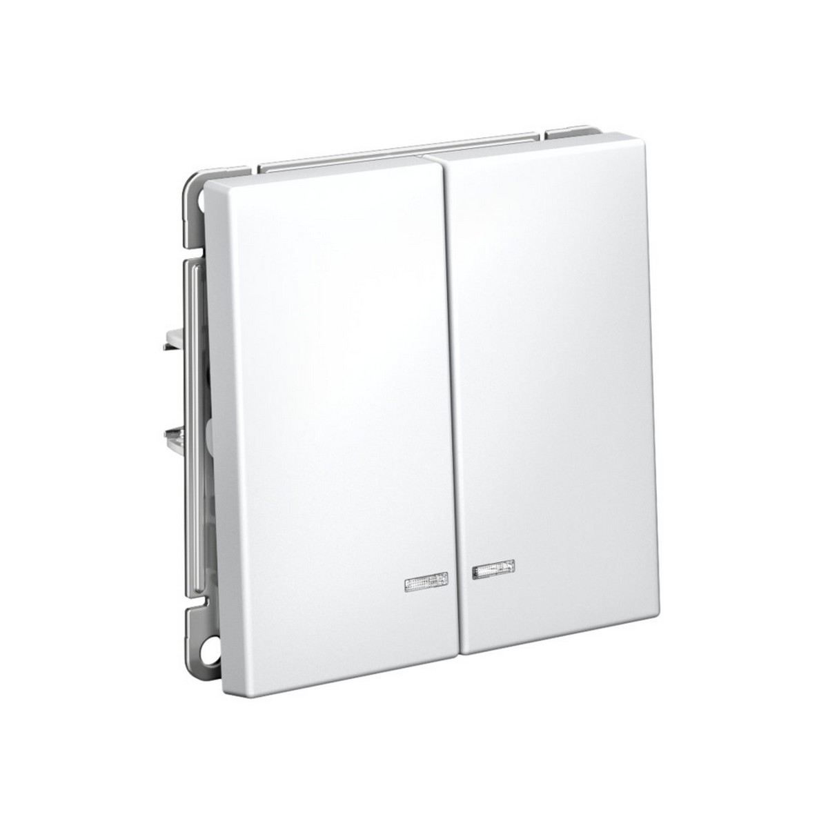 ArtGallery Белый Выключатель SE ArtGallery Белый 2-клавишный с подсветкой быстрозажим. клем. GAL000153S