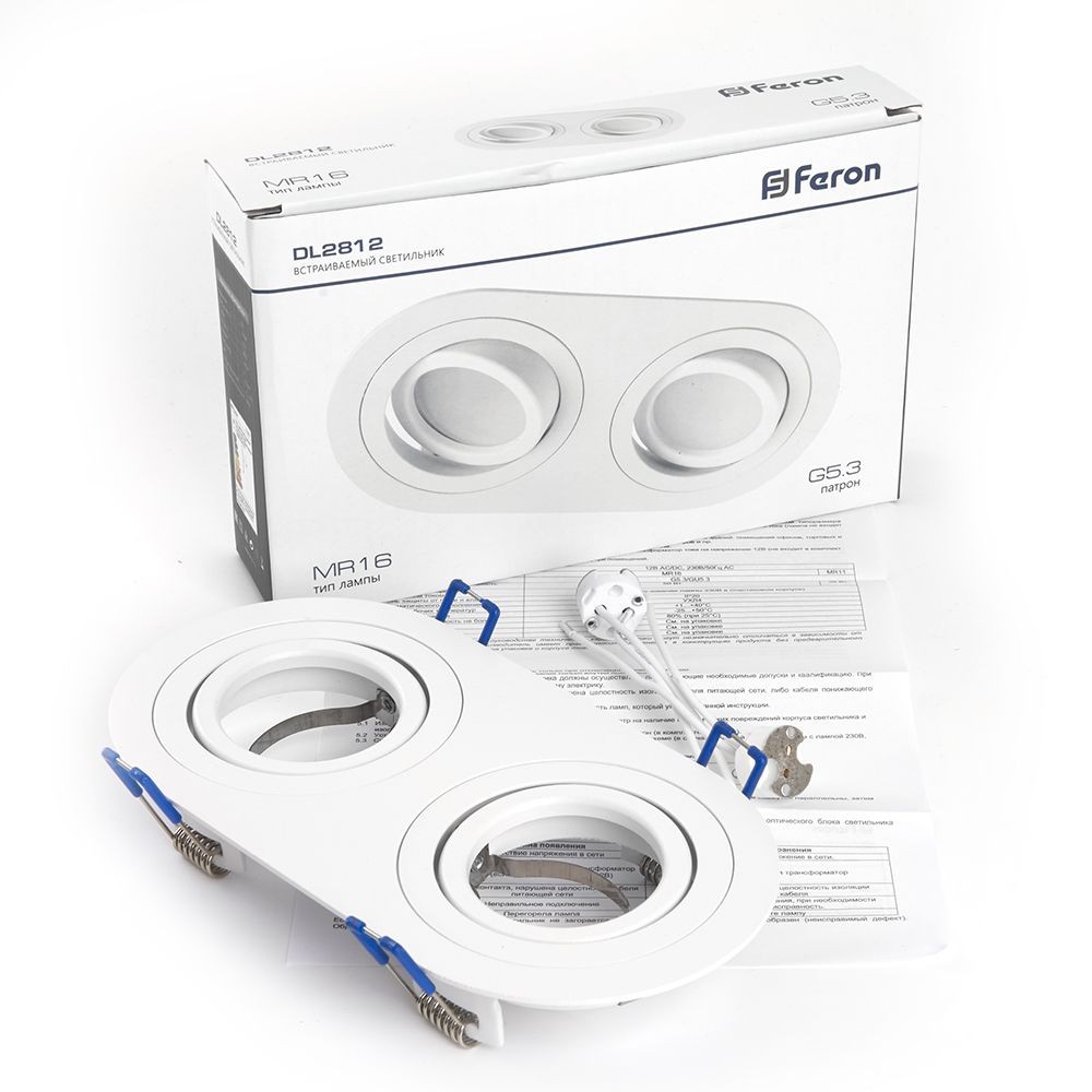 Встраиваемые светодиодные светильники Светильник потолочный встраиваемый Feron DL2812 черный 48460 