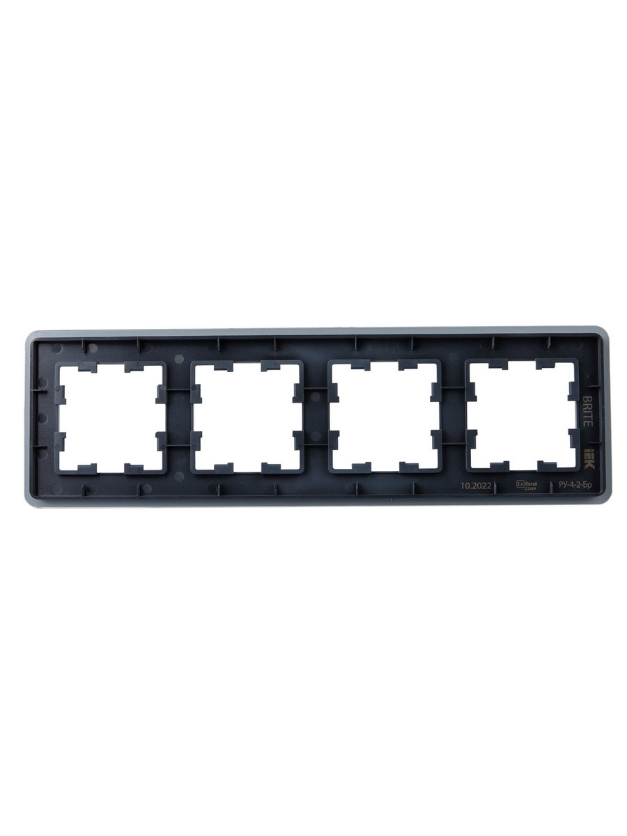 IEK Brite Рамки Рамка IEK BRITE DECOR Графит матовый стекло скругл.угол 4-м РУ-4-2-Бр RE BR-M42-G-41-K53