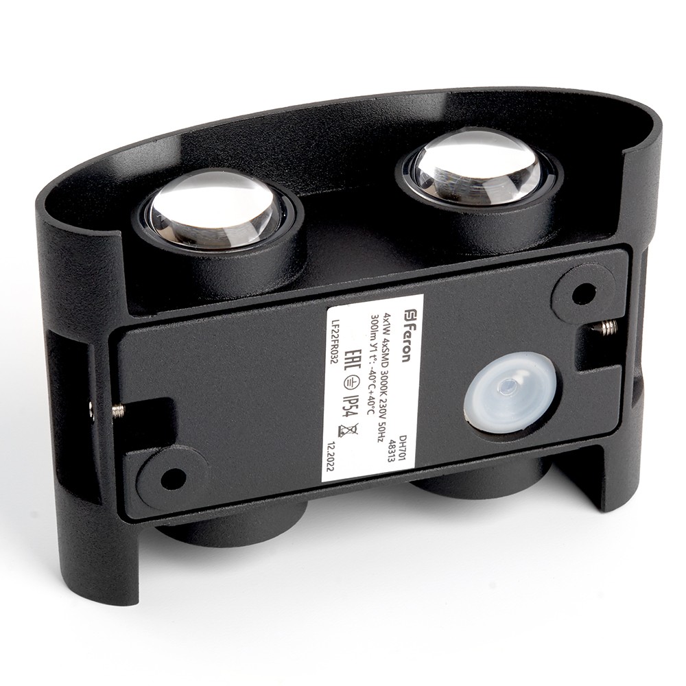 Уличные настенные светильники Светильник уличный светодиодный Feron DH701 4*1W 300Lm 3000K черный 48313 